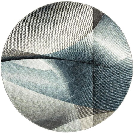 Safavieh Hollywood Power Loomed Round Area Rug Grey & Teal - 6 ft.-7 in. x 6 ft.-7 in. HLW715D-7R